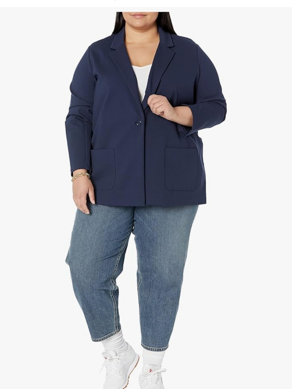NWT - Amazon Essentials Navy Single-Button Plus-Size Blazer